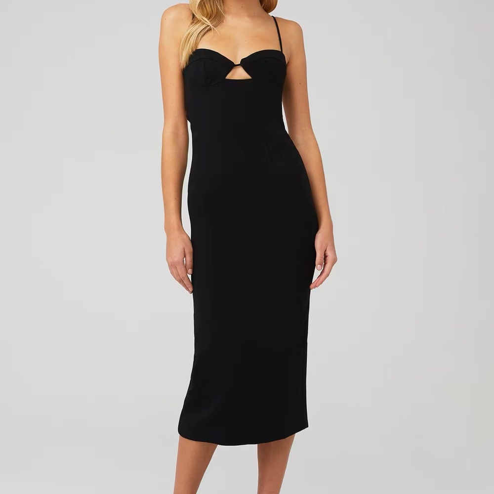 NWT BARDOT BLACK VIENNA MIDI DRESS
